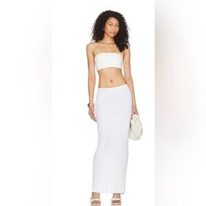 SNDYS White knit maxi skirt Revolve